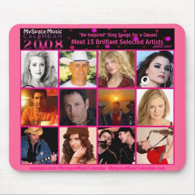 15 SELECTED  MYSPACE ARTIST- MOUSEPAD (PINK) by MyspaceMusicCalendar