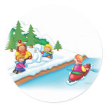 15_snow_paddler round stickers
