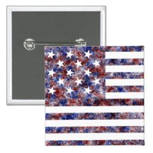 15 Star Us Flag Pin
