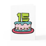 15 Year Old Birthday Cake Card