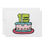 15 Year Old Birthday Cake Invite