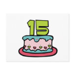 15 Year Old Birthday Cake Postcards