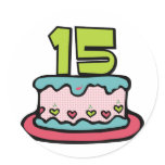 15 Year Old Birthday Cake Stickers