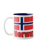15oz Two Tone Mug Blue\White Norway/Flag