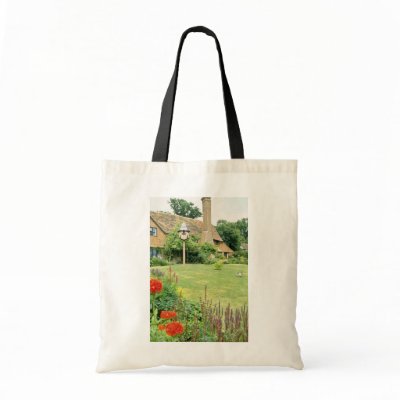 15th Century House With Herbaceous Border f Tote Bag by blueyellowtube