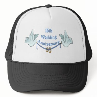 15th wedding anniversary 2t mesh hats by wedding_anniversary