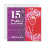 15th Year Wedding Anniversary Invitation Rose