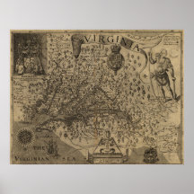 1606 Map of Virginia Posters