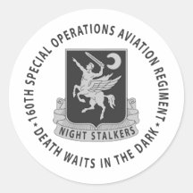 160th SOAR - Subdued Round Stickers