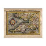 1610 Map of Cornwall, Devon, Somerset, etc...
