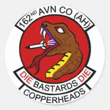 162nd Avn Co. (AH) Copperheads Stickers