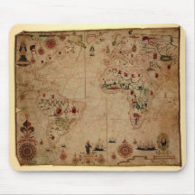 1633 Atantic Ocean Portolan Chart - Pascoal Roiz Mouse Mats