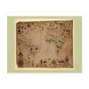 1633 Atantic Ocean Portolan Chart - Pascoal Roiz postcards