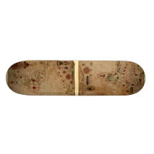 1633 Atantic Ocean Portolan Chart - Pascoal Roiz Skate Board Decks