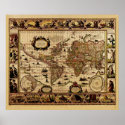 1635 World Map Poster posters