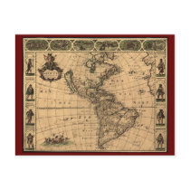 1660 - North and South America Historic Map