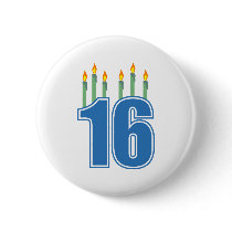 16 Birthday Candles (Blue / Green)