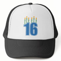 16 Birthday Candles (Blue / Green)