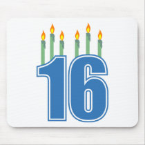 16 Birthday Candles (Blue / Green)