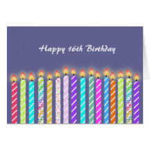 16 Candles 16th Birthday Card