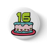 16 Year Old Birthday Cake buttons