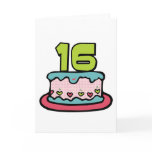 16 Year Old Birthday Cake Card