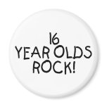 16 Year Olds Rock Fridge Magnets