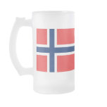 16oz Frosted Mug Norway & Flag