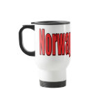 16oz  White Travel Cup Norway Block Coffee Mugs