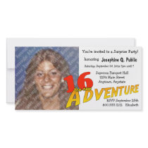 16th Birthday Adventure Party Photo Invitation