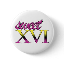 16th Birthday Pinback Buttons