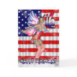 16th Birthday Card with Fairy in stars and stripes