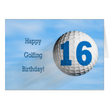 16th birthday golfing card