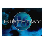 16th BIRTHDAY INVITATION - ABSTRACT BLUES