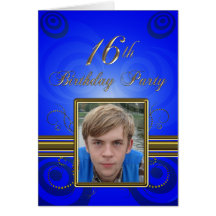 16th Birthday party Invitation Greeting Cards
