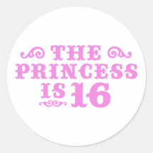 16th Birthday Round Stickers