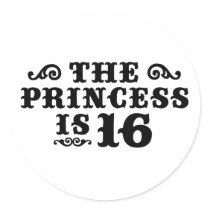 16th Birthday Round Sticker