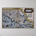 16th Century Map Of Tuscany Print