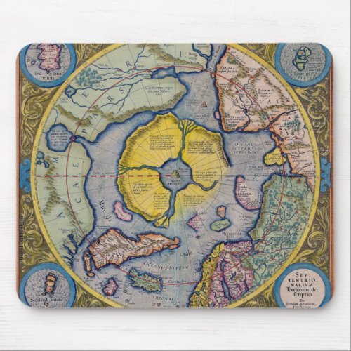 16th Century Mercator North Pole Map zazzle_mousepad
