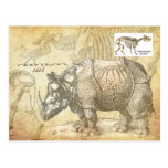16th century Rhinoceros and skeleton Postcard