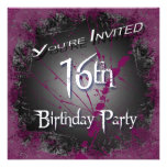 16th Grunge Birthday Party Invitations