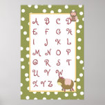 16x24 Nursery Art ABC Chart Abby's Farm Pink Girly Posters
