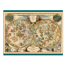 1705 Celestial Zodiac Post Card