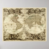 1708 Jean Baptiste Nolin World Map