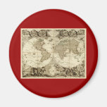 1708 World Map by Jean Baptiste Nolin Refrigerator Magnet