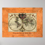 "1720 Guillaume deLisle" Olde Worlde Map Poster