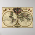 "1720 Guillaume deLisle" Olde Worlde Map Poster posters