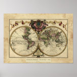 "1720 Guillaume DeLisle" Olde Worlde Map Poster