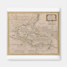 1720 Map of the West Indies by Emanuel Bowen Magnets