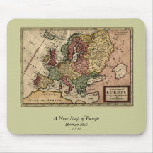 1721 Map of Europe Mousemat